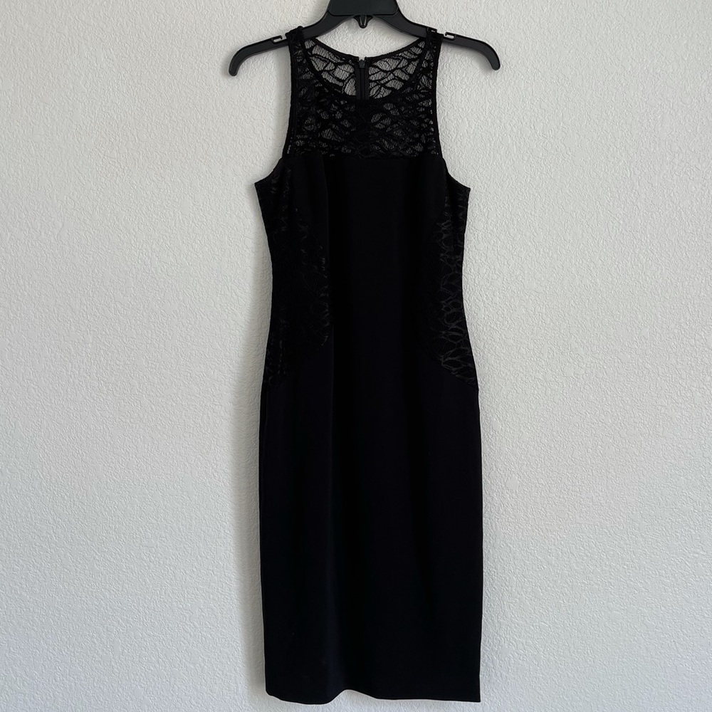 JAYGODFREY black lace detail dress